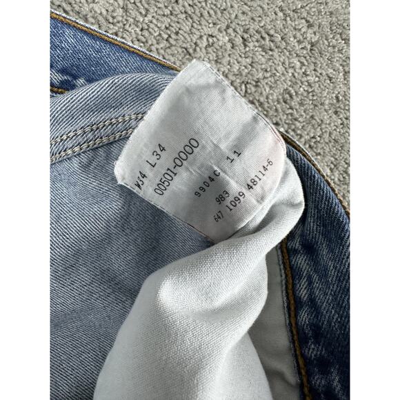 VTG Levis 501XX Jeans Mens 32x26 Straight Leg Button Fly Denim (34x34) 90s Y2K - Picture 10 of 16